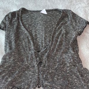 No Boundaries Two Piece Set Tie Up Overlay with Crop Top